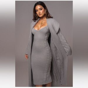 JLUXLABEL Gray Knit Cardigan only